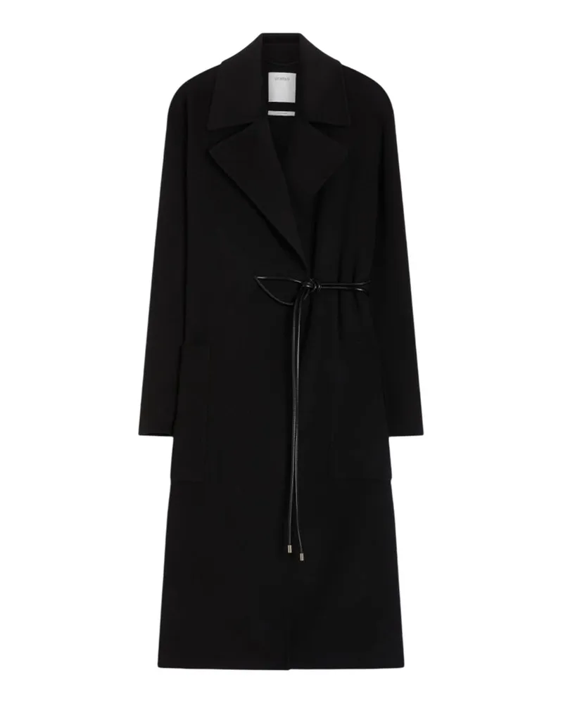 SPORTMAX Wickelmantel aus doppelseitiger Wolle, Latte Nero