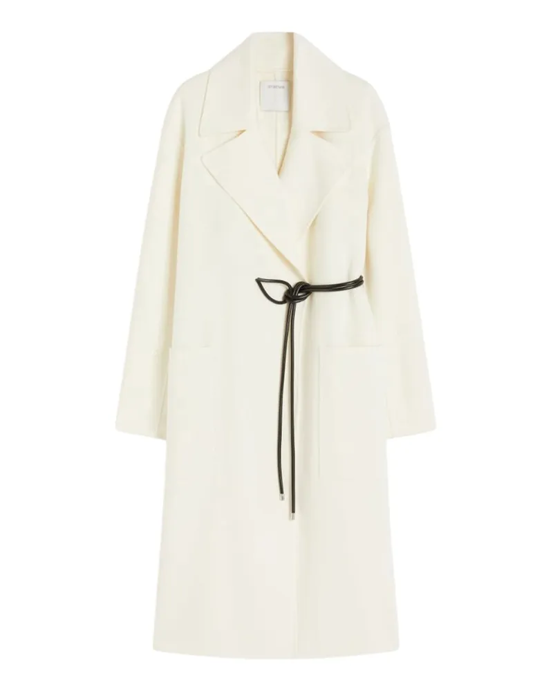 SPORTMAX Wickelmantel aus doppelseitiger Wolle, Latte Nero