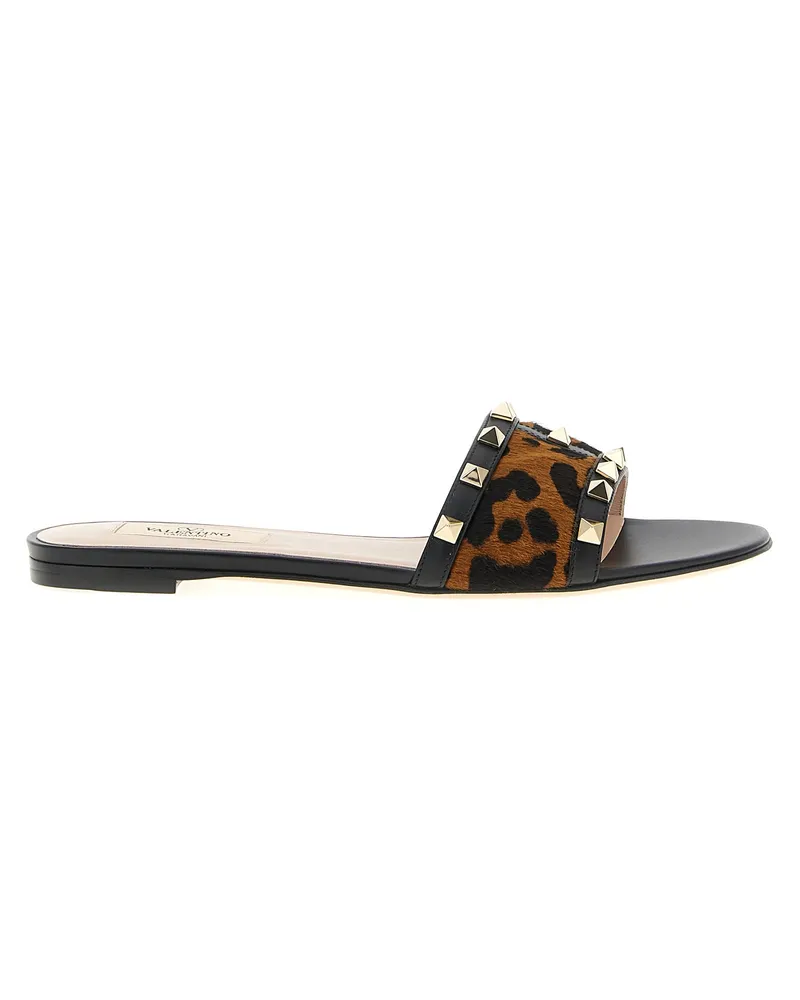 Valentino Garavani Valentino Garavani „Rockstud“-Slides Brown