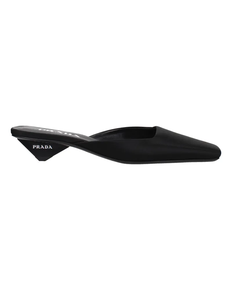 Prada Damens Satinschwarze Sandalen -