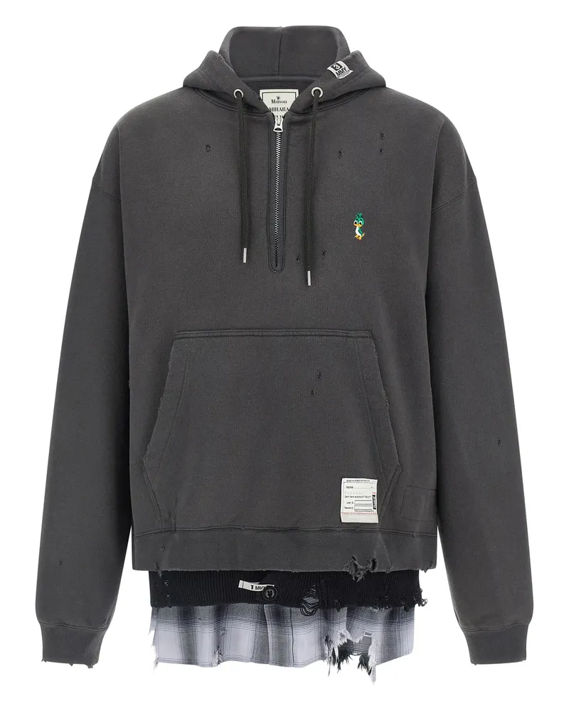 MIHARAYASUHIRO Kapuzenpullover „Triple Layered Half Zip Gray