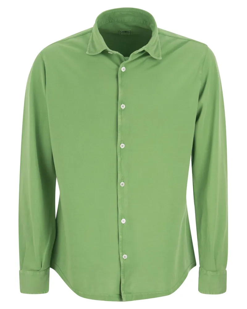Fedeli Robert Cotton Piqué Shirt Grün