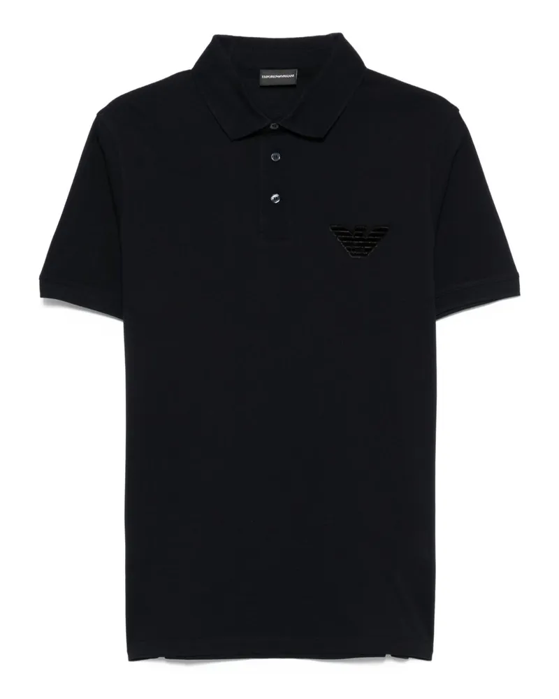 Emporio Armani Logo Cotton Polo -Hemd Blue
