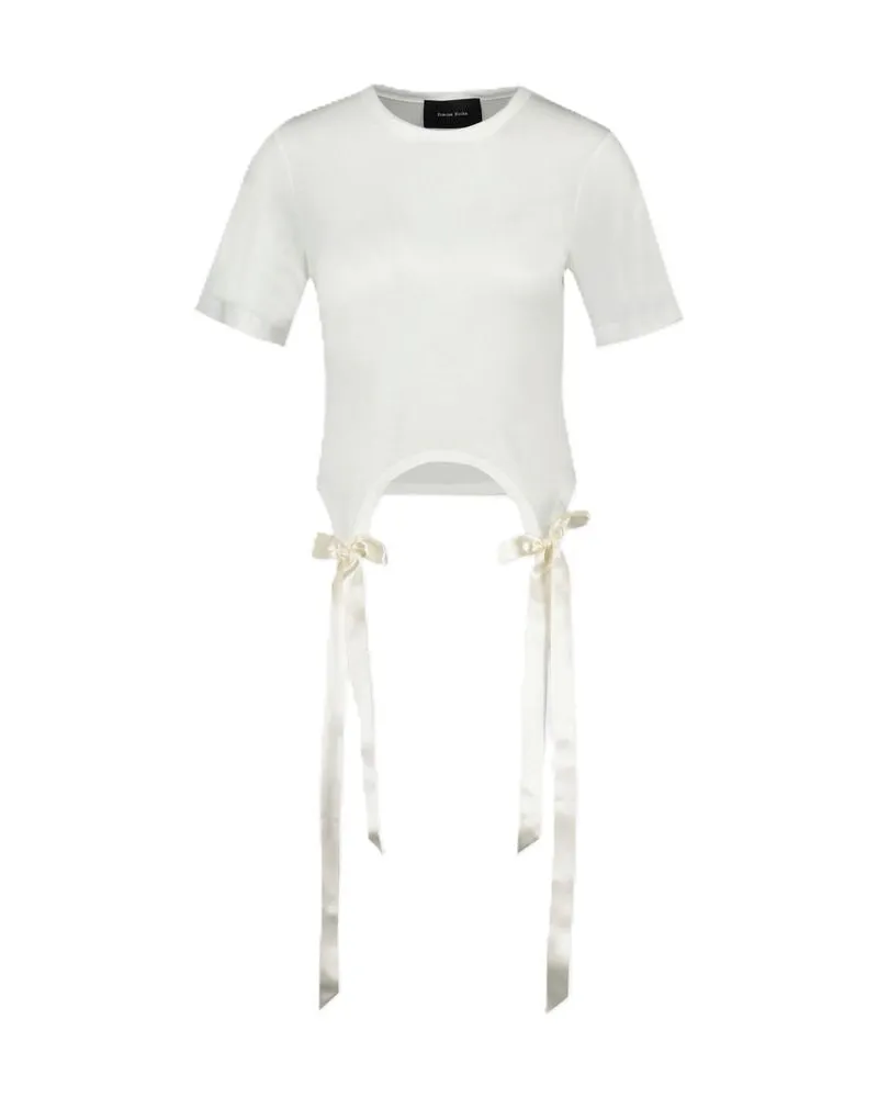 Simone Rocha Bogenschwänze Easy T -Shirt  Baumwolle weiß White