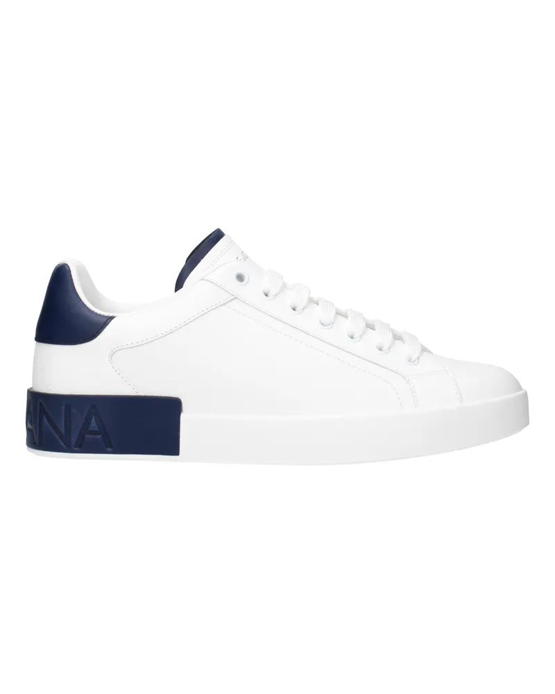 Dolce & Gabbana Dolce&Gabbana Herrens Sneakers Weiß/Blaues Leder -