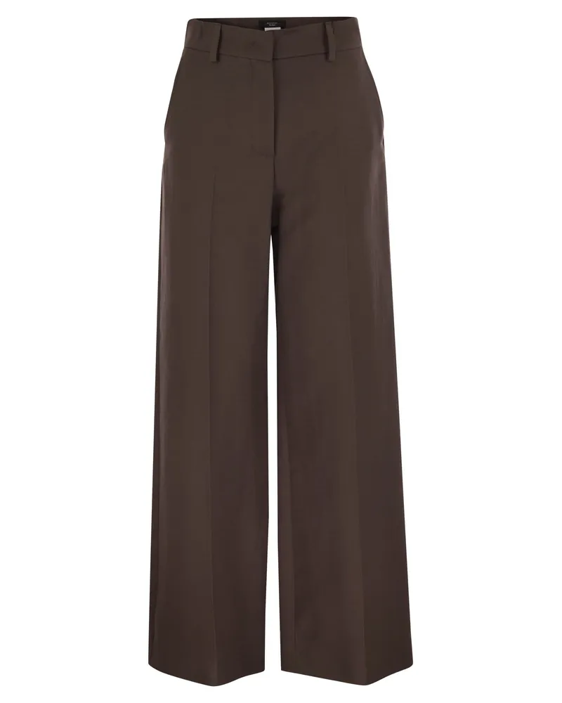 Weekend Max Mara Wochenende Max Mara Ballo Technische Baumwollpalazzo -Hosen Brown