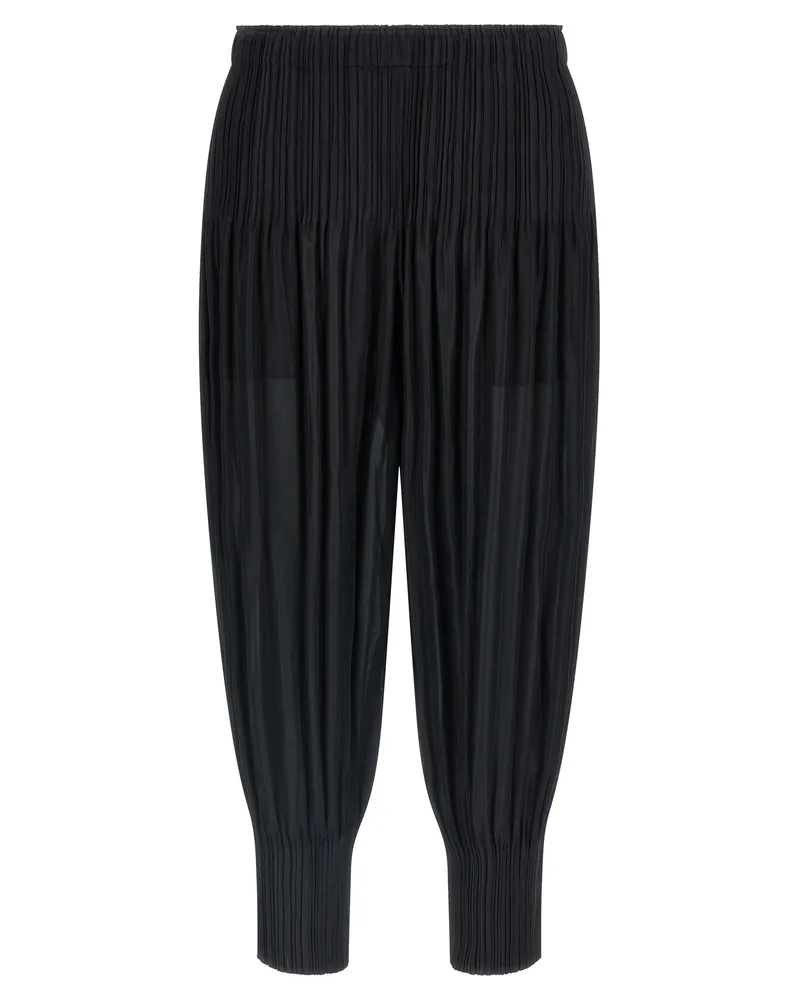 Issey Miyake Falten bitte Issey Miyake 'flauschige Grundlagen' Hosen Black