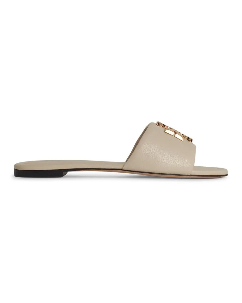 Tory Burch Eleanor' Creme Lear Pantoffeln Cream