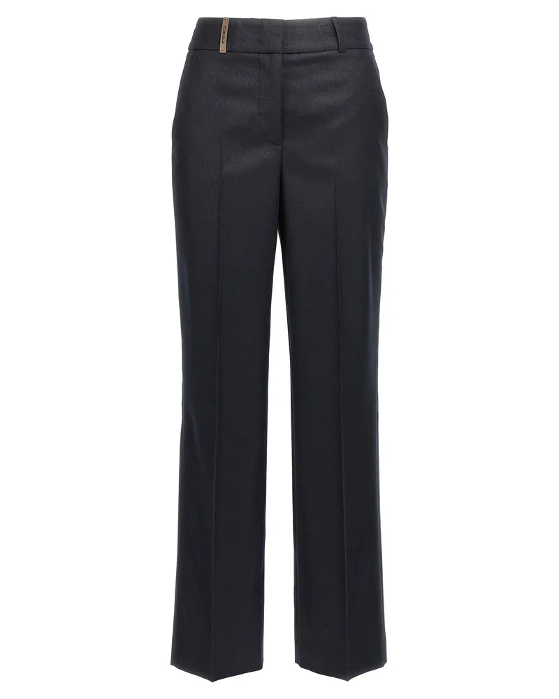 Peserico Lurex -Flanellhose Blue