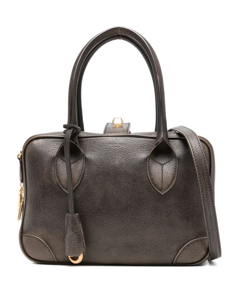 Golden Goose Golden Gans Vita Lederhandtasche Brown