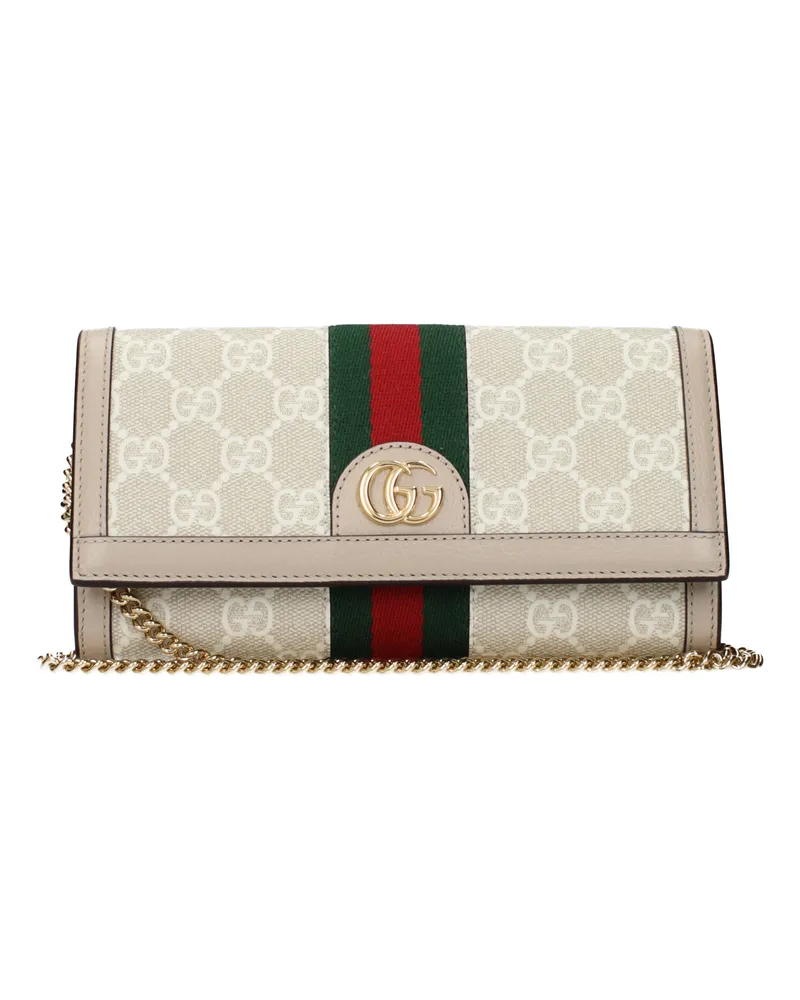 Gucci Ophidia Damens Geldbörse aus beige/weißem Stoff -