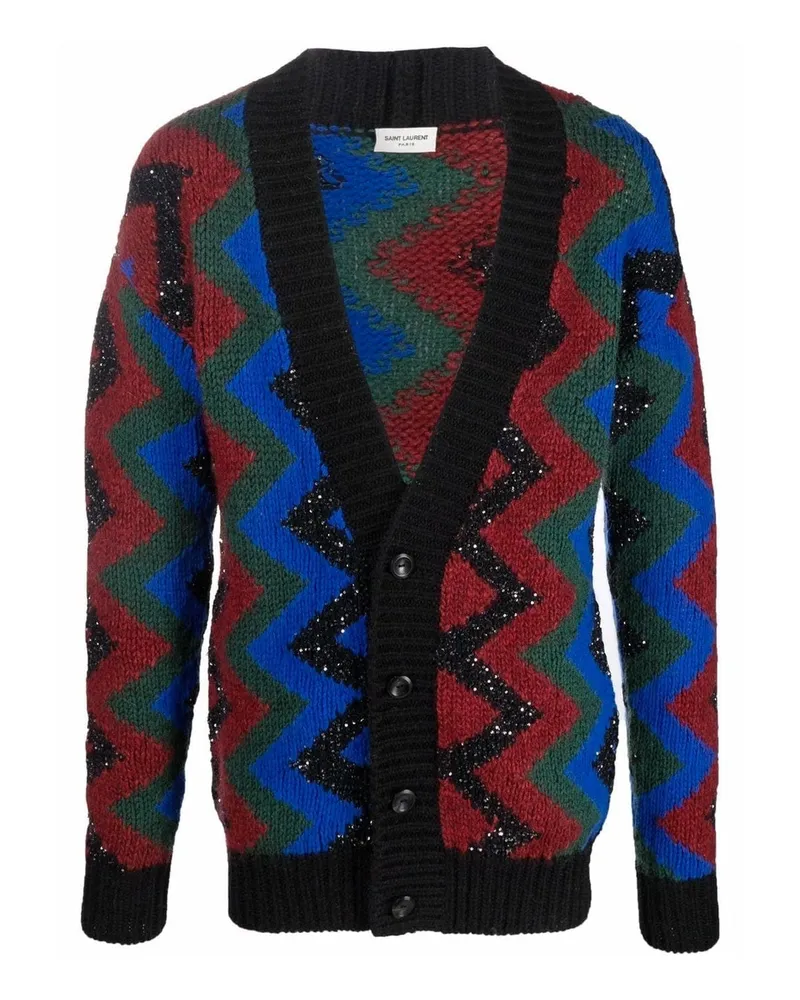 Saint Laurent Paillettes Cardigan Schwarz