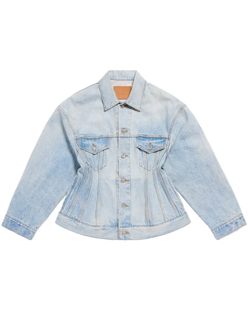 Balenciaga Sandglas -Jeansjacke Clear