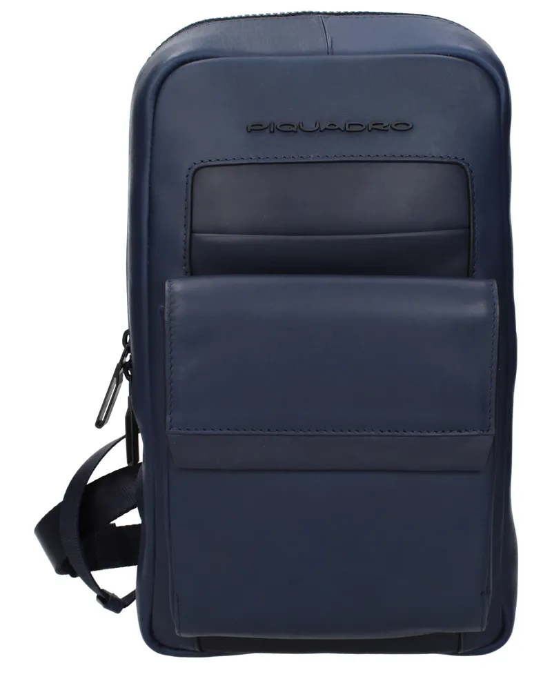 Piquadro Herrens Rucksäcke und Beutel aus blauem Leder -