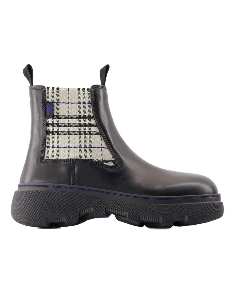 Burberry Creeper Chelsea Low -Knöchelstiefel  Leder schwarz Black