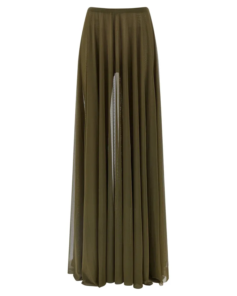 Norma Kamali Faltenrock Green