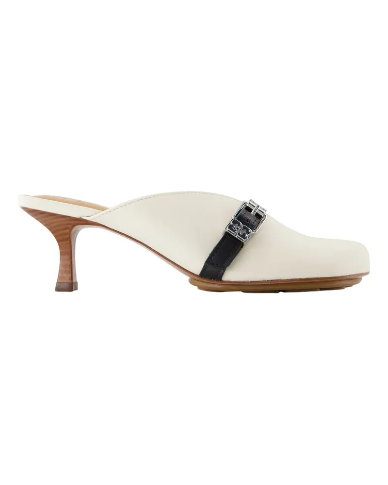 Ganni Sue Heeled Sandalen  Leder Weiß White