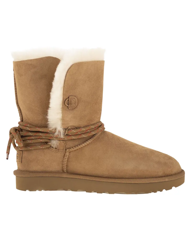 UGG Bailey Tie Wildleder -Knöchelstiefel Chestnut