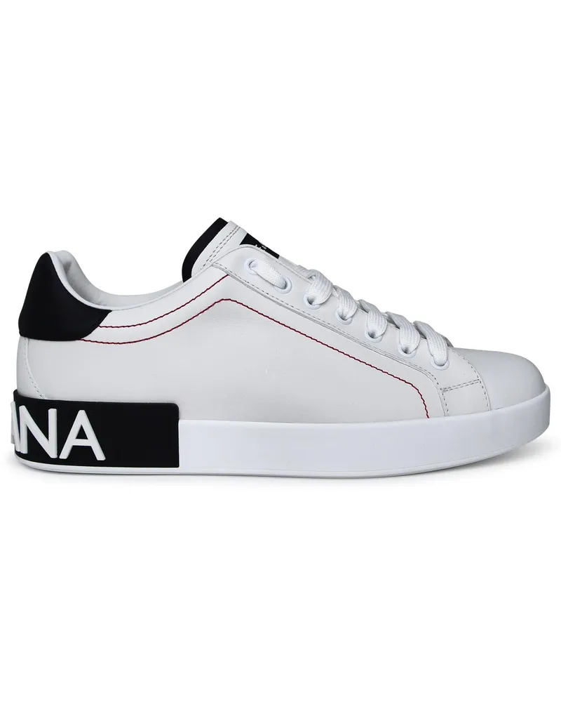 Dolce & Gabbana Portofino White Lear Sneakers White