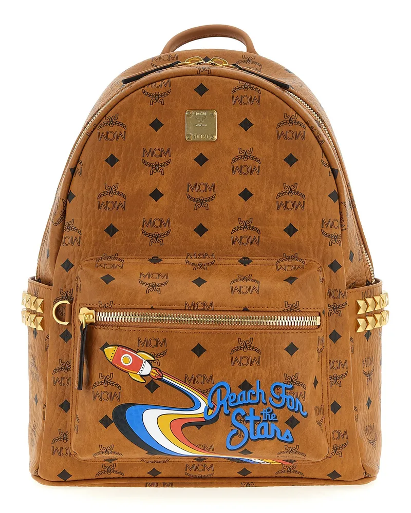 MCM Stark' kleiner mittlerer Rucksack Brown