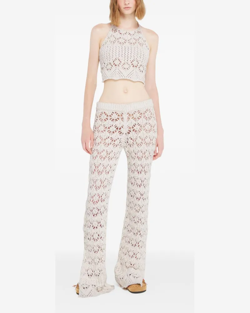 Alanui Lagoon Romance Baumwollhose Cream