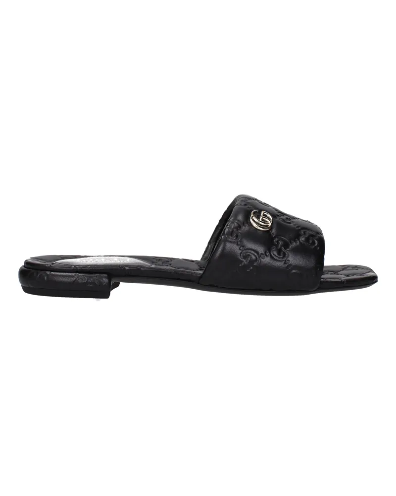 Gucci Damens Sandalen und Clogs aus schwarzem Leder -