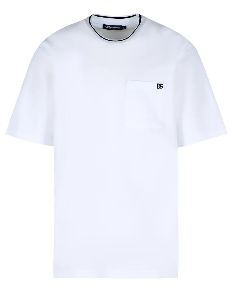 Dolce & Gabbana weiße Baumwollpiquet T -Shirt White