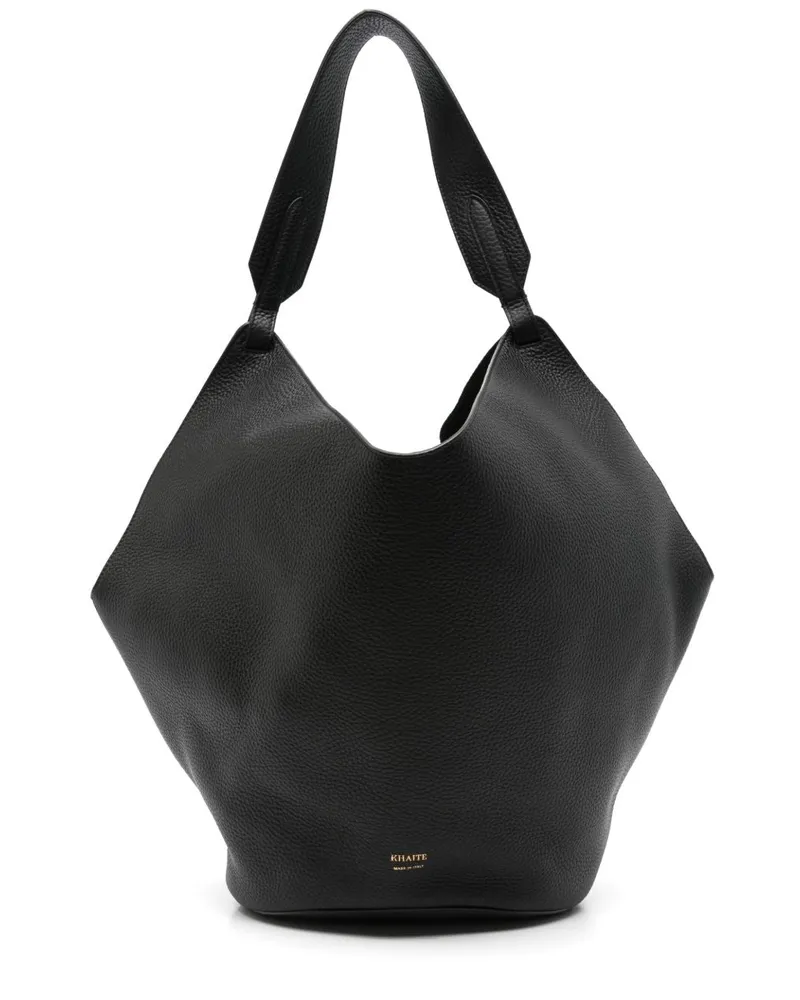 KHAITE Lotus Medium Leder Umhängetasche Black