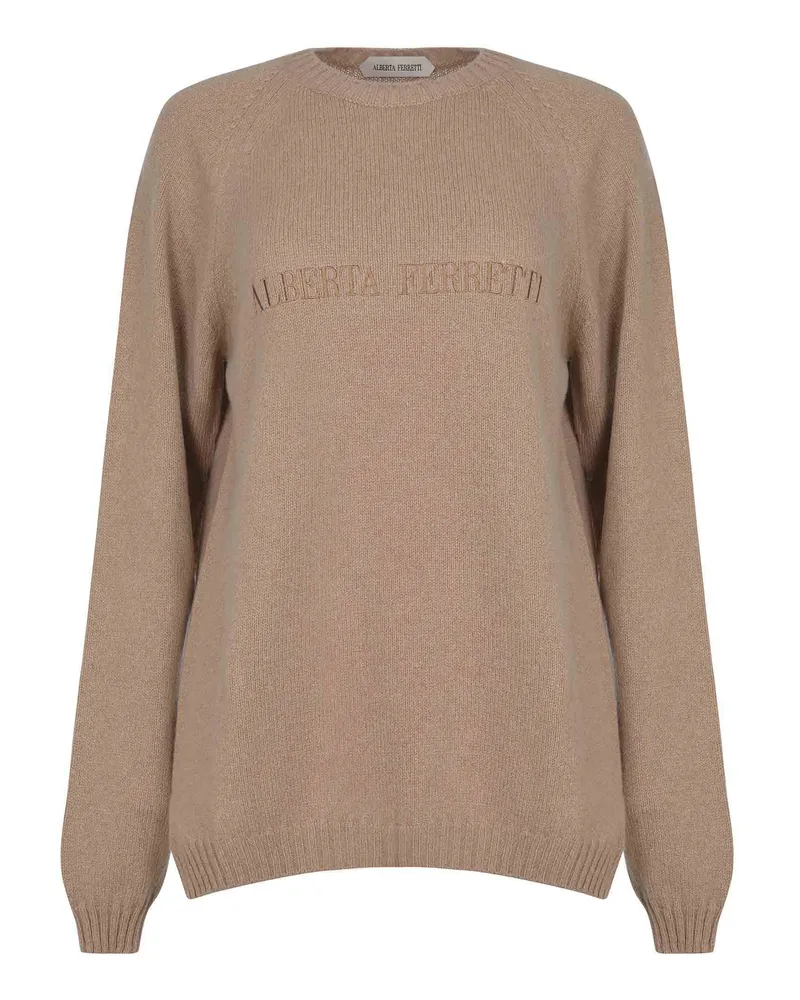 Alberta Ferretti Pullover aus Wolle und Kaschmir Camel