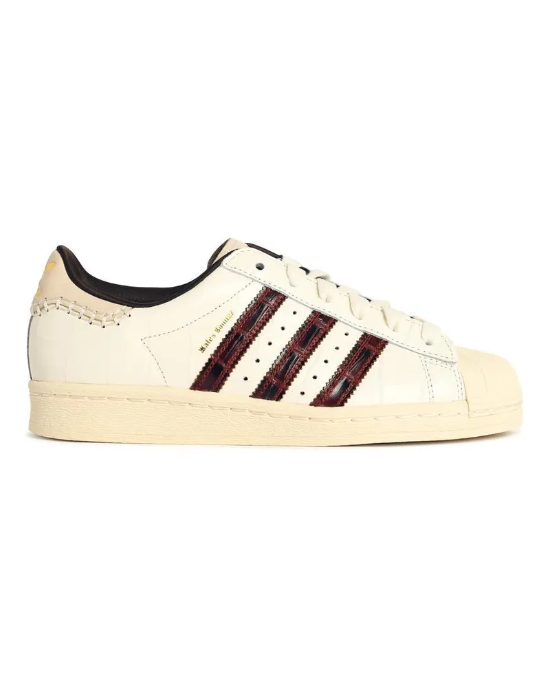 adidas Superstar“ weiße Lear-Turnschuhe White