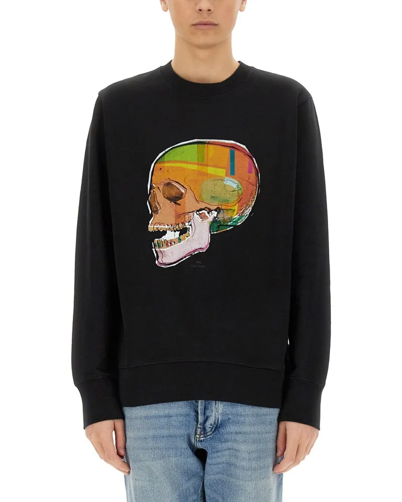 Paul Smith PS von Paul Smith "Skull Sketch" Print Sweatshirt Black