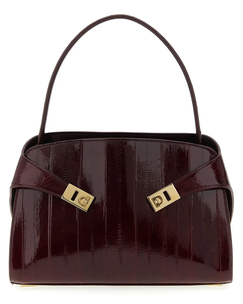Ferragamo umarmt weich (M) 'Umhängetasche Bordeaux