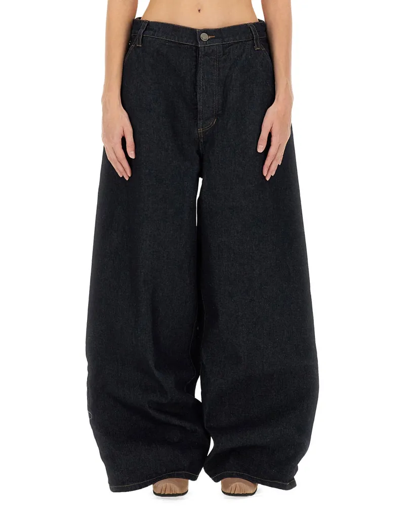 Uma Wang Denim "Pod" Hosen Blue