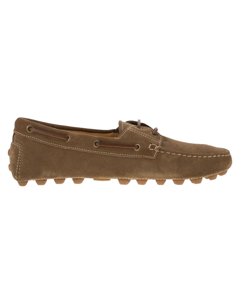 TOD'S Tod 's Kautschukblasen Wildlederboot Hazelnut