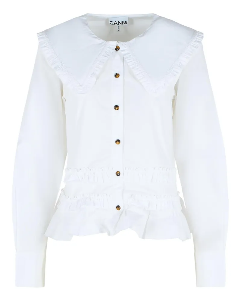 Ganni Weißes Baumwollhemd White