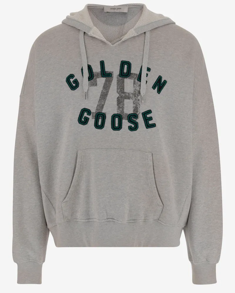 Golden Goose Goldener Gans Baumwollhaube mit Logo Grey