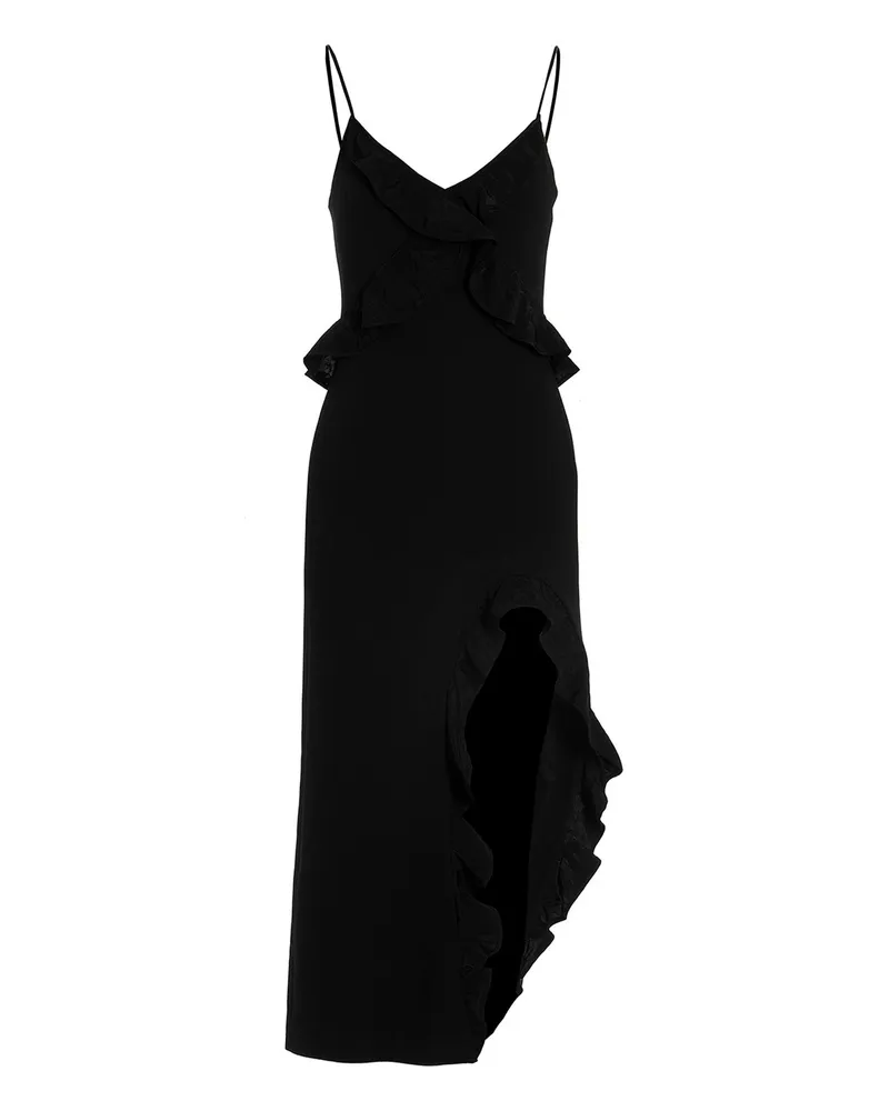 David Koma Crossbody & Open -Bein Rüschendetail' Kleid Black
