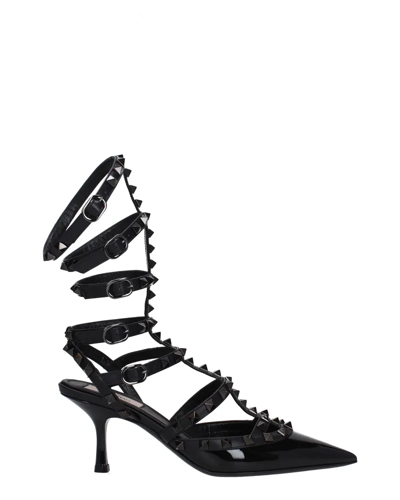 Valentino Garavani Damens Sandalen Lack Schwarz -