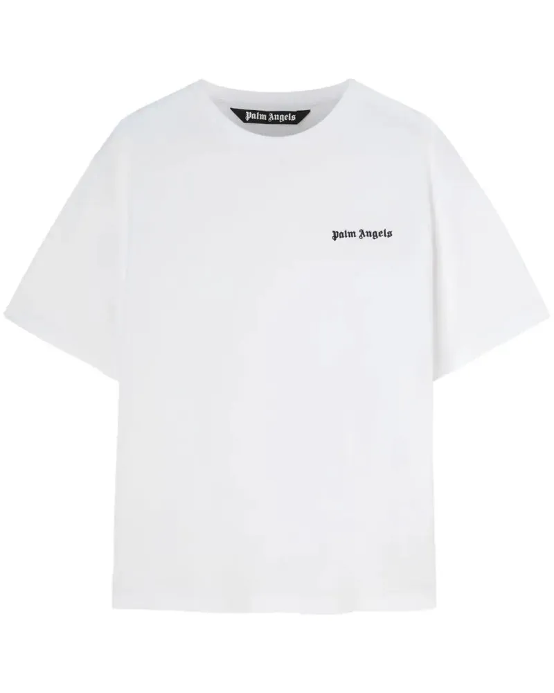 Palm Angels Crew Neck T -Shirt mit Stickerei White