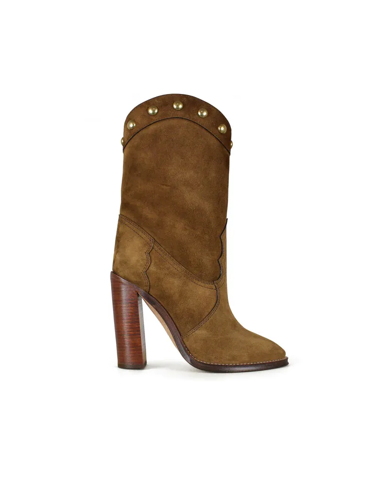Saint Laurent Kate Stiefel Brown