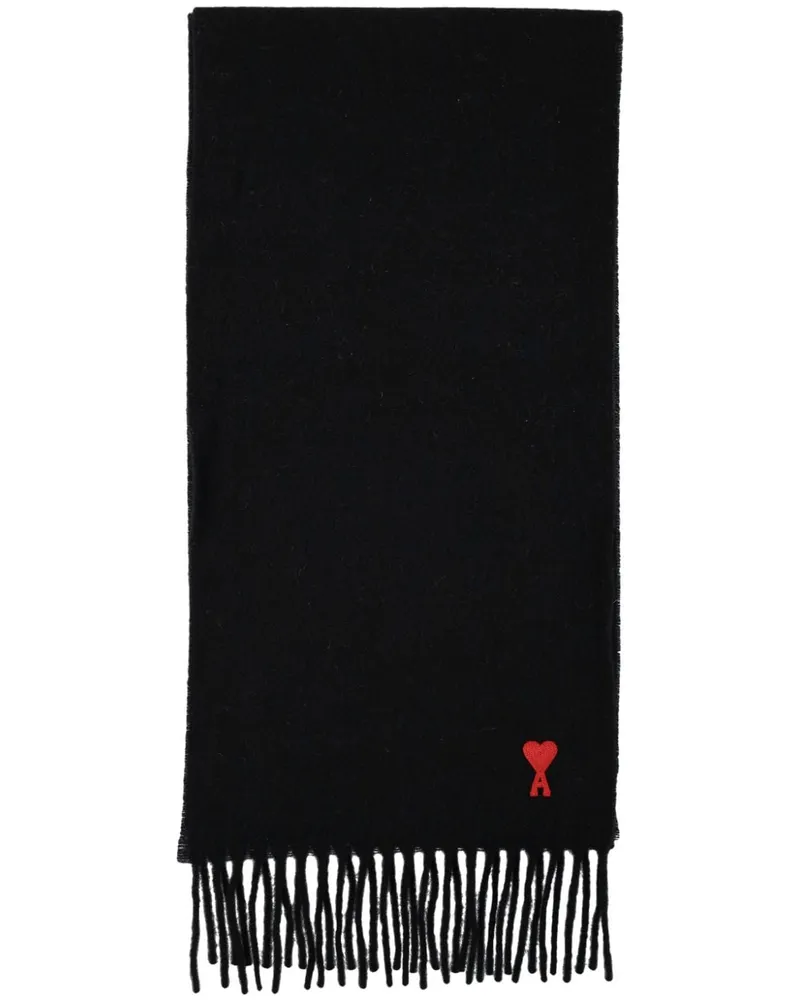 AMI Paris Ami de Coeur Wollschal Black