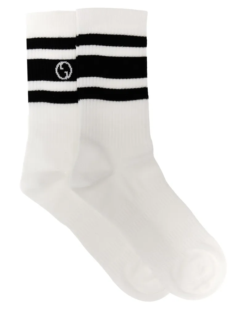 Gucci Nastro Web-Logo-Socken White