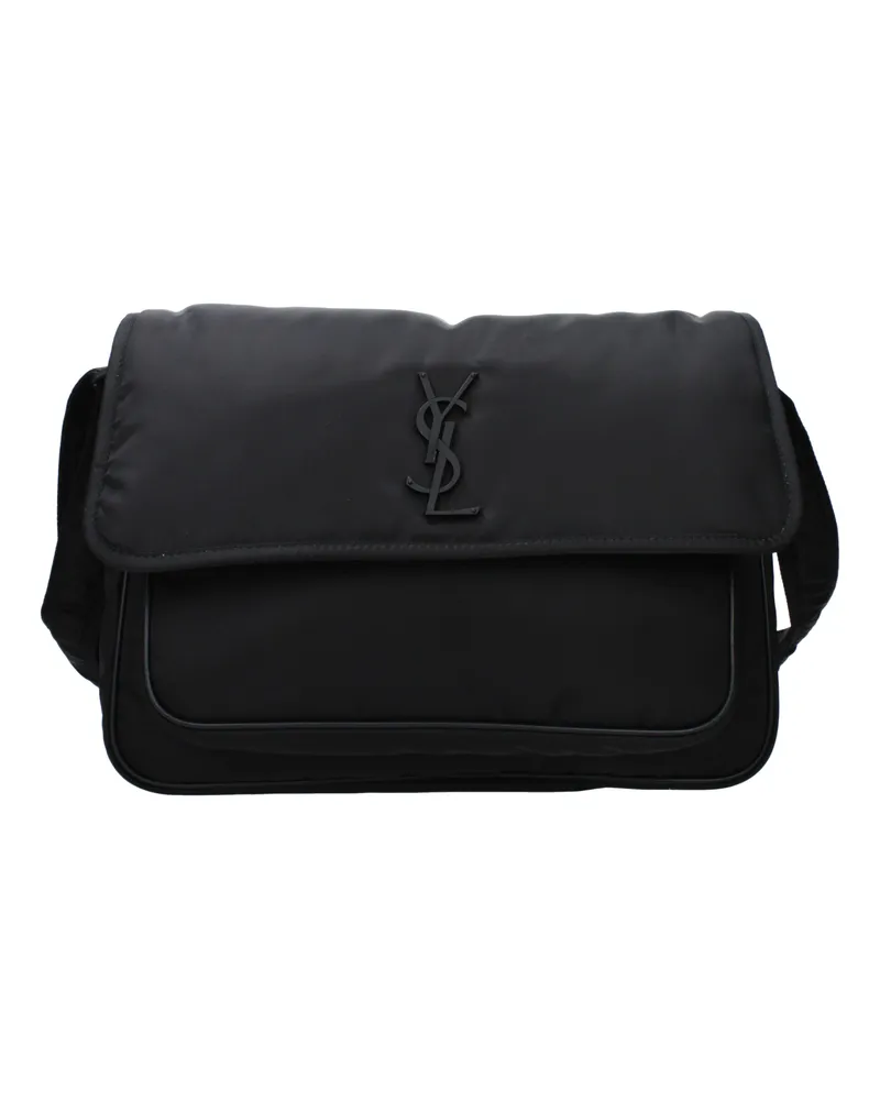 Saint Laurent Herrens Niki Umhängetasche Eco Nylon Schwarz -
