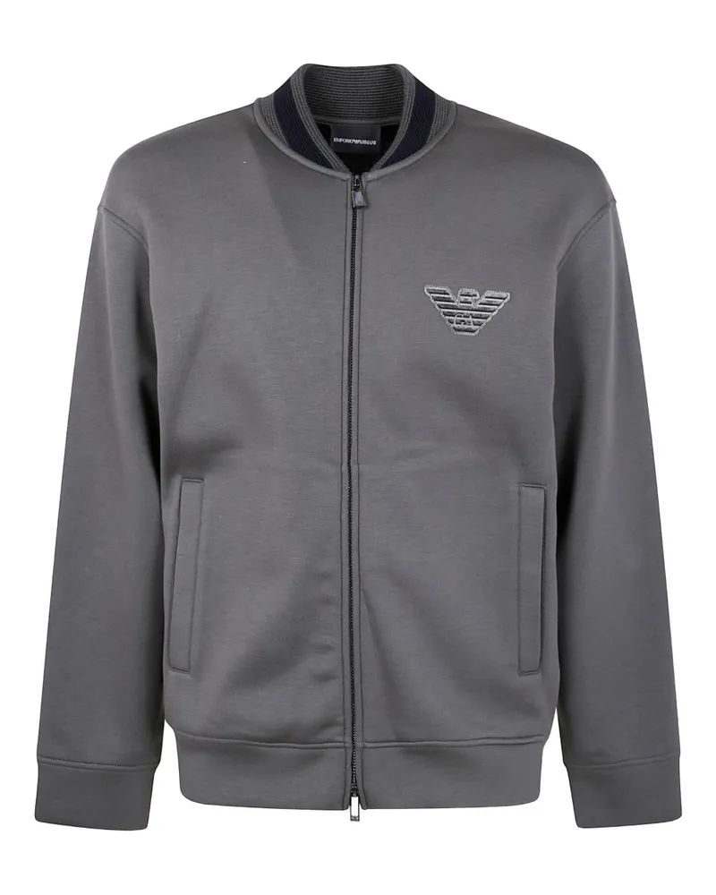 Emporio Armani Logo Reißverschluss Sweatshirt Green