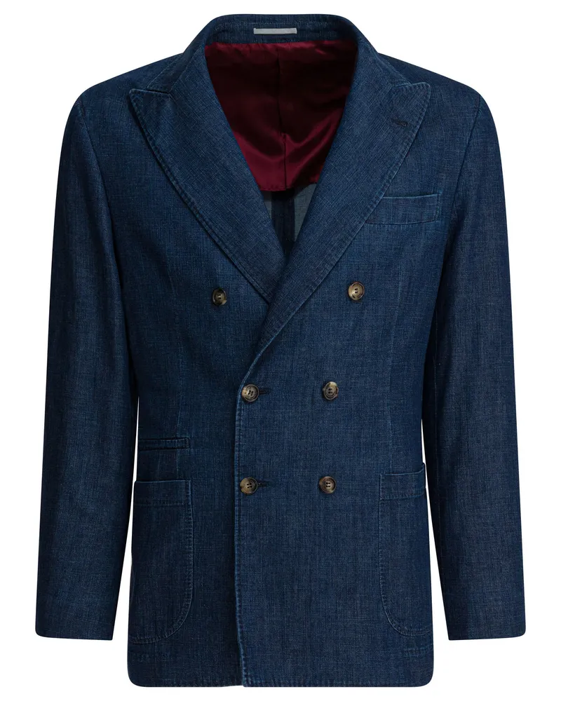 Brunello Cucinelli Zweireihiger Blazer Blue