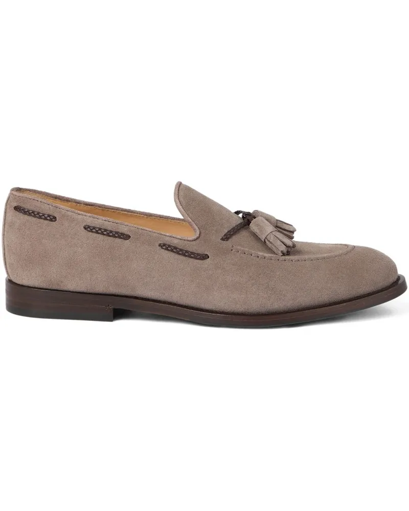 Brunello Cucinelli Wildleder-Loafer Grey