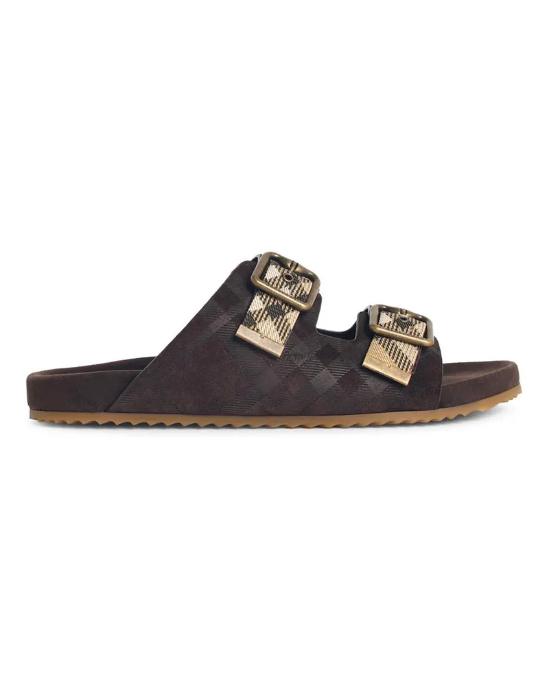 Burberry Urchin' braune Wildledersandalen, kariert Brown