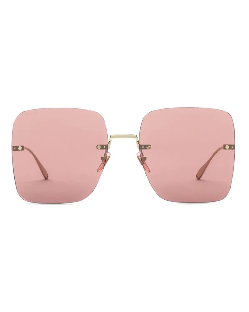 Gucci übergroße quadratische Sonnenbrille Gold