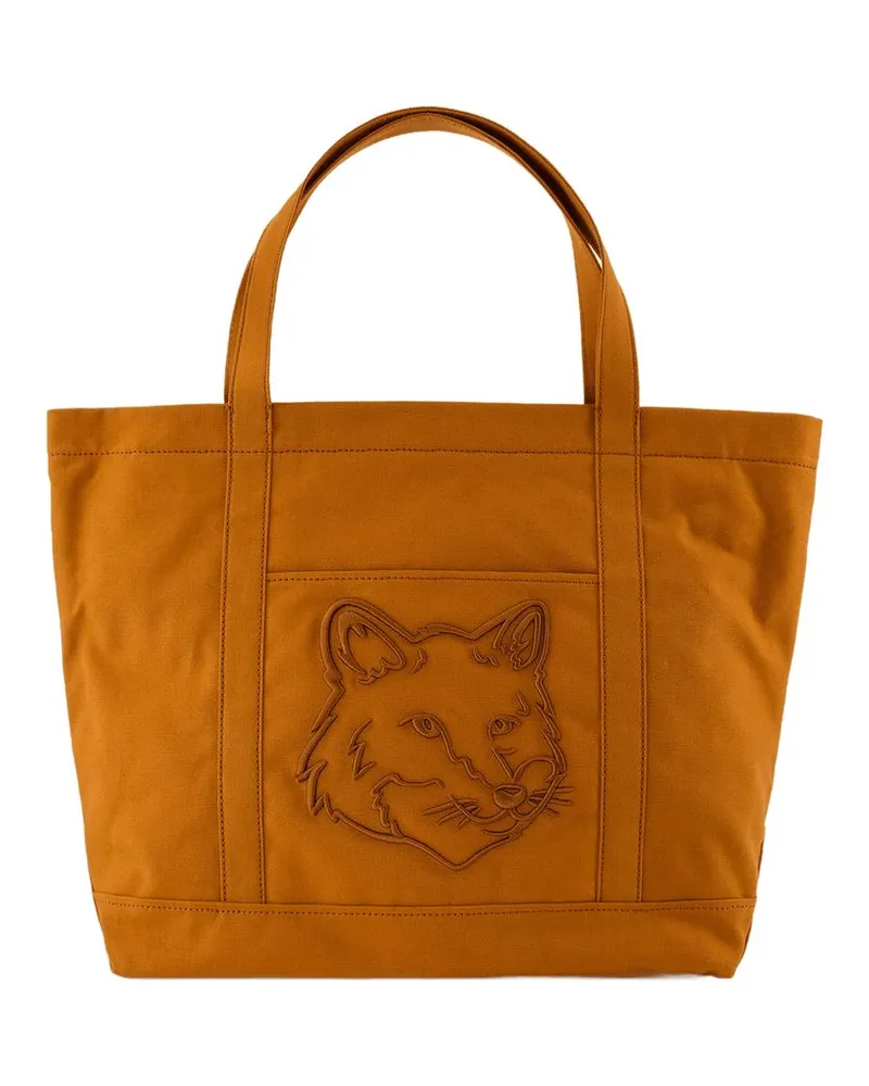 Kitsuné Fox Head Large Shopper Bag  Baumwollbraun Braun