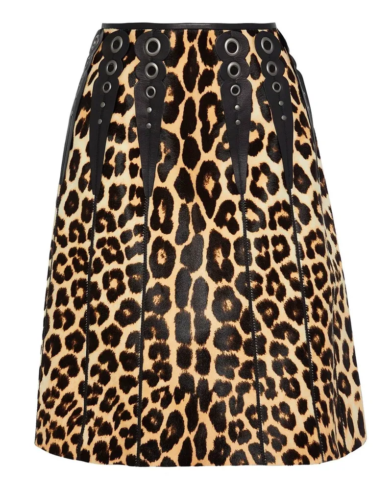 Bottega Veneta Leopard Print Calf Hair Rock Braun